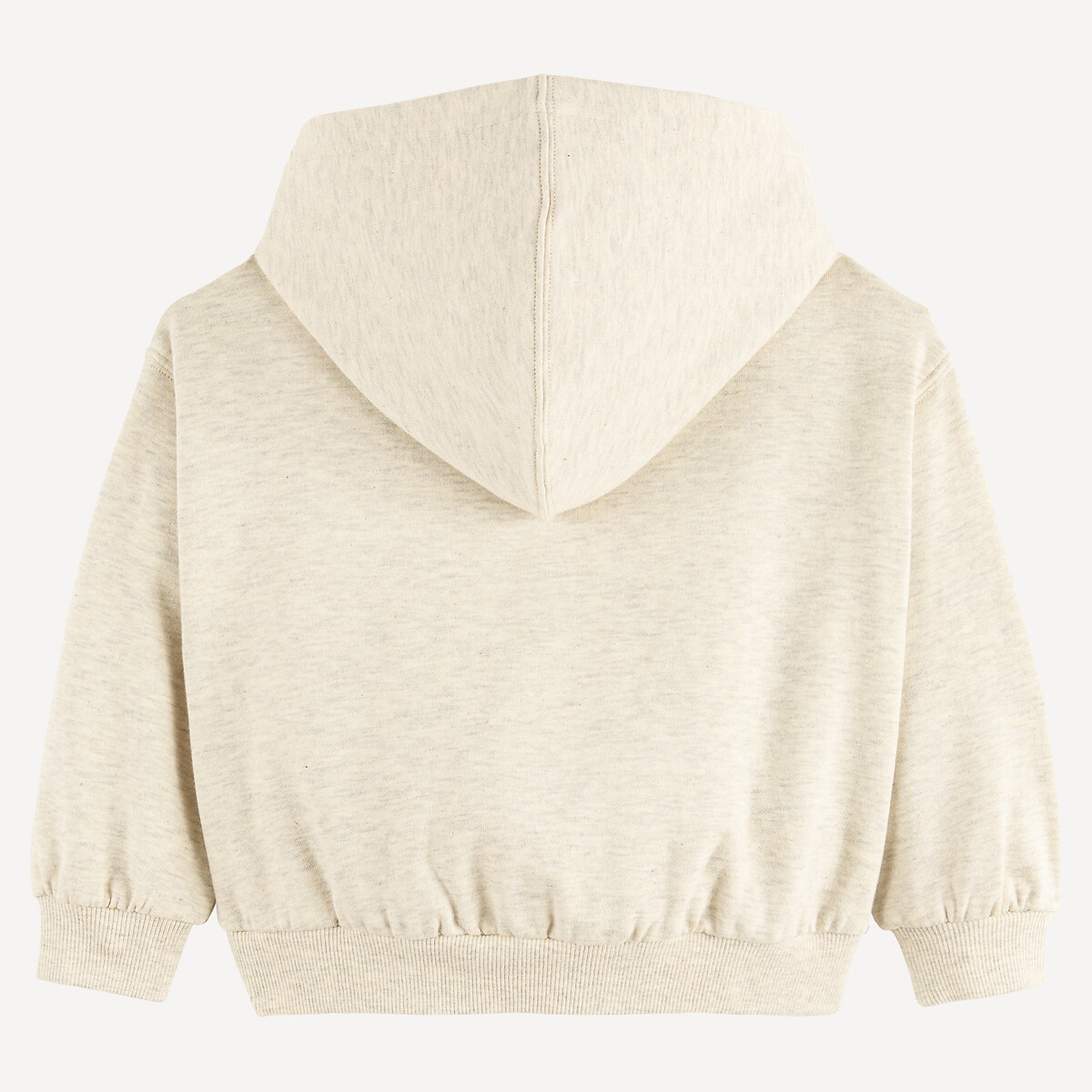 Sweat à capuche imprimé, en molleton beige, LA REDOUTE COLLECTIONS
