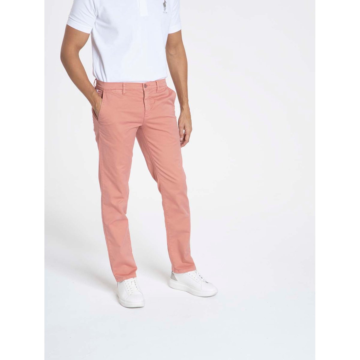 Pantalon coupe regular en coton organique PENNYLANE rose, GENTLEMAN FARMER