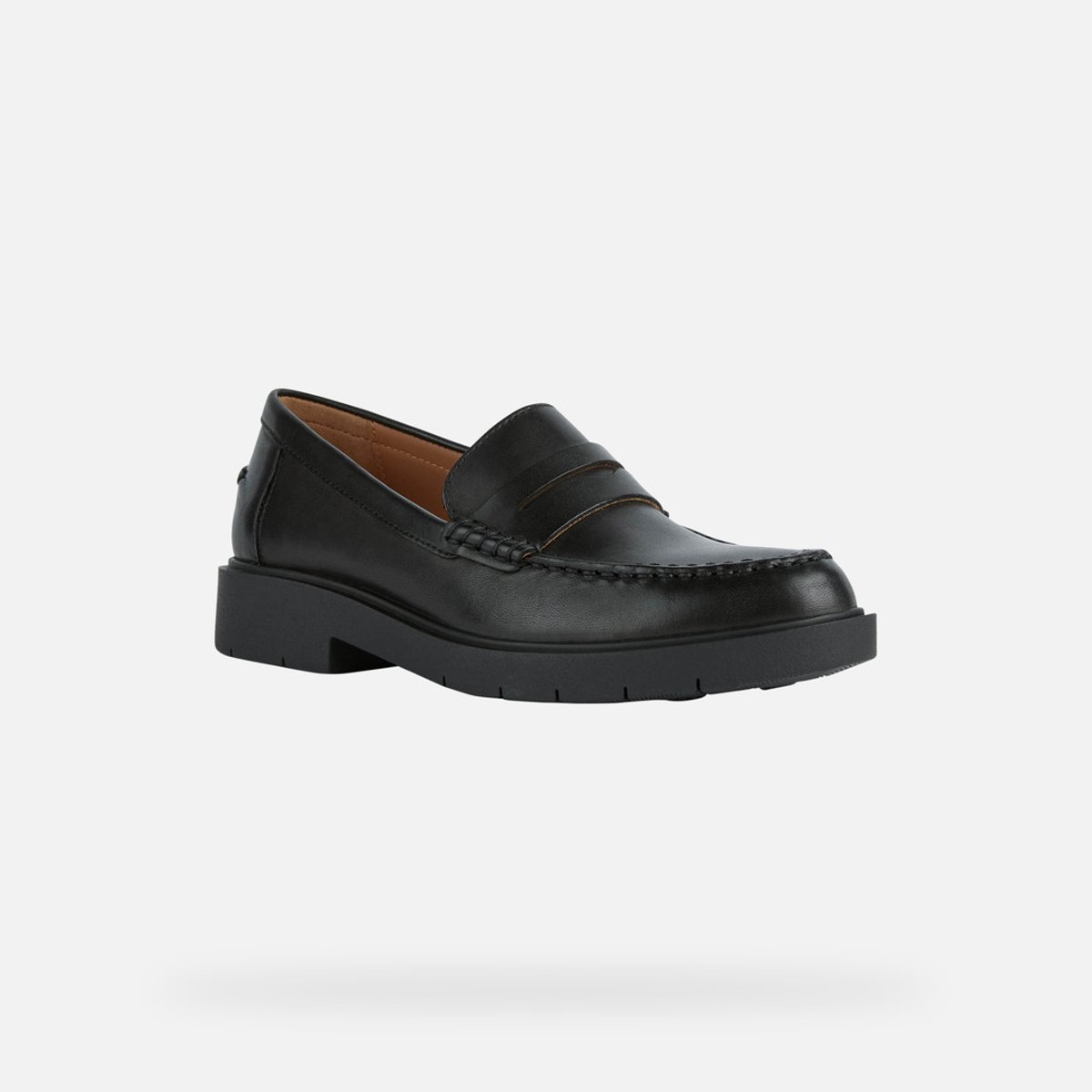Mocassins en cuir respirant Spherica EC1 noir, GEOX