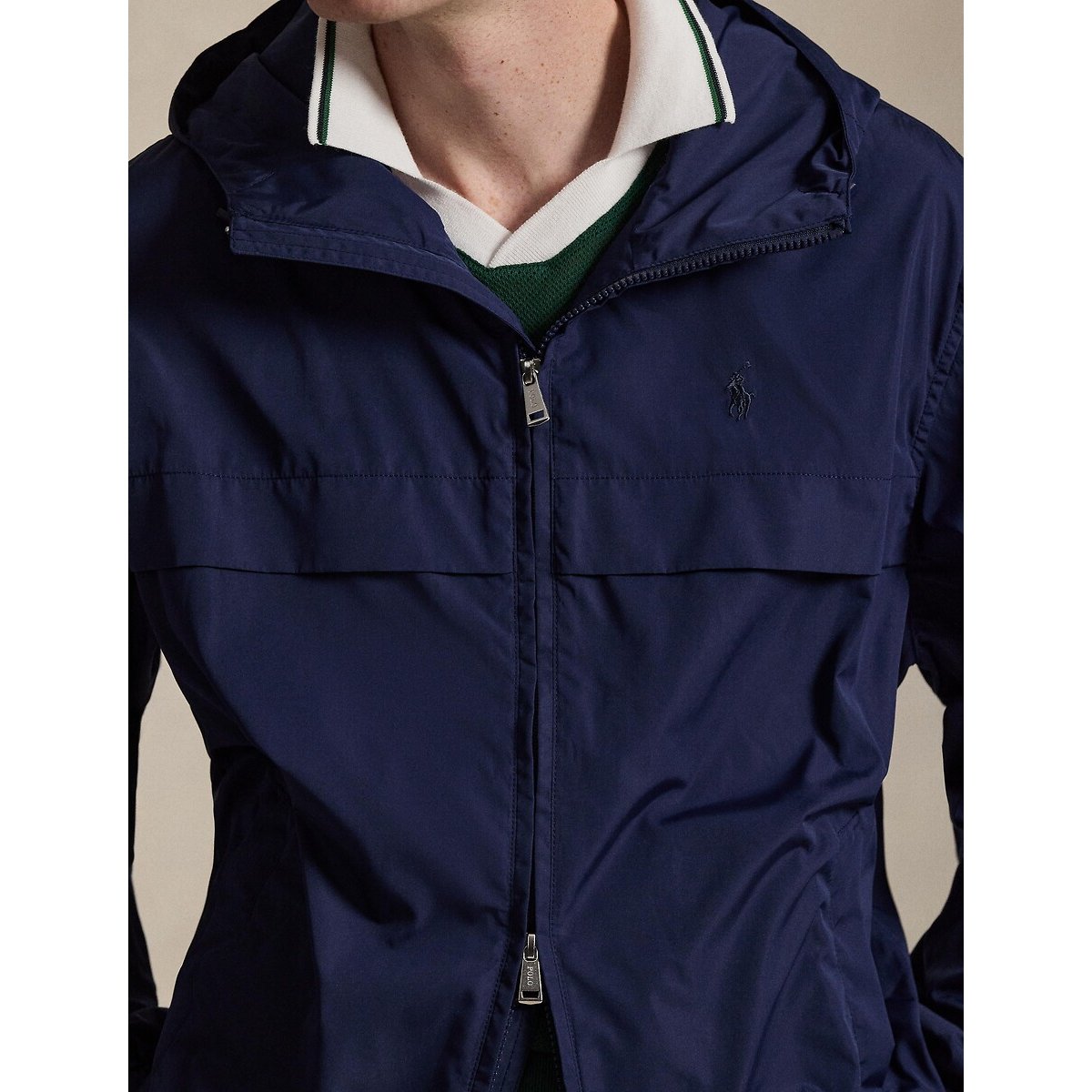 Blouson à capuche bleu marine, POLO RALPH LAUREN