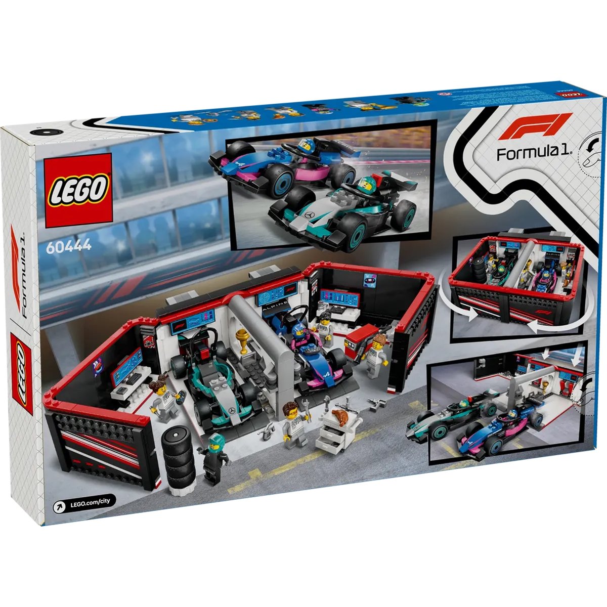 LEGO City - Garage de Formule 1 avec voitures Mercedes-AMG et Alpine - 60444 multicolore, LEGO