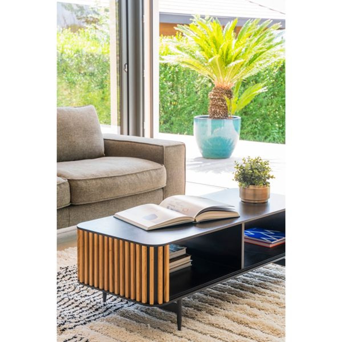 Table basse rectangulaire noir carbone, ZAGO