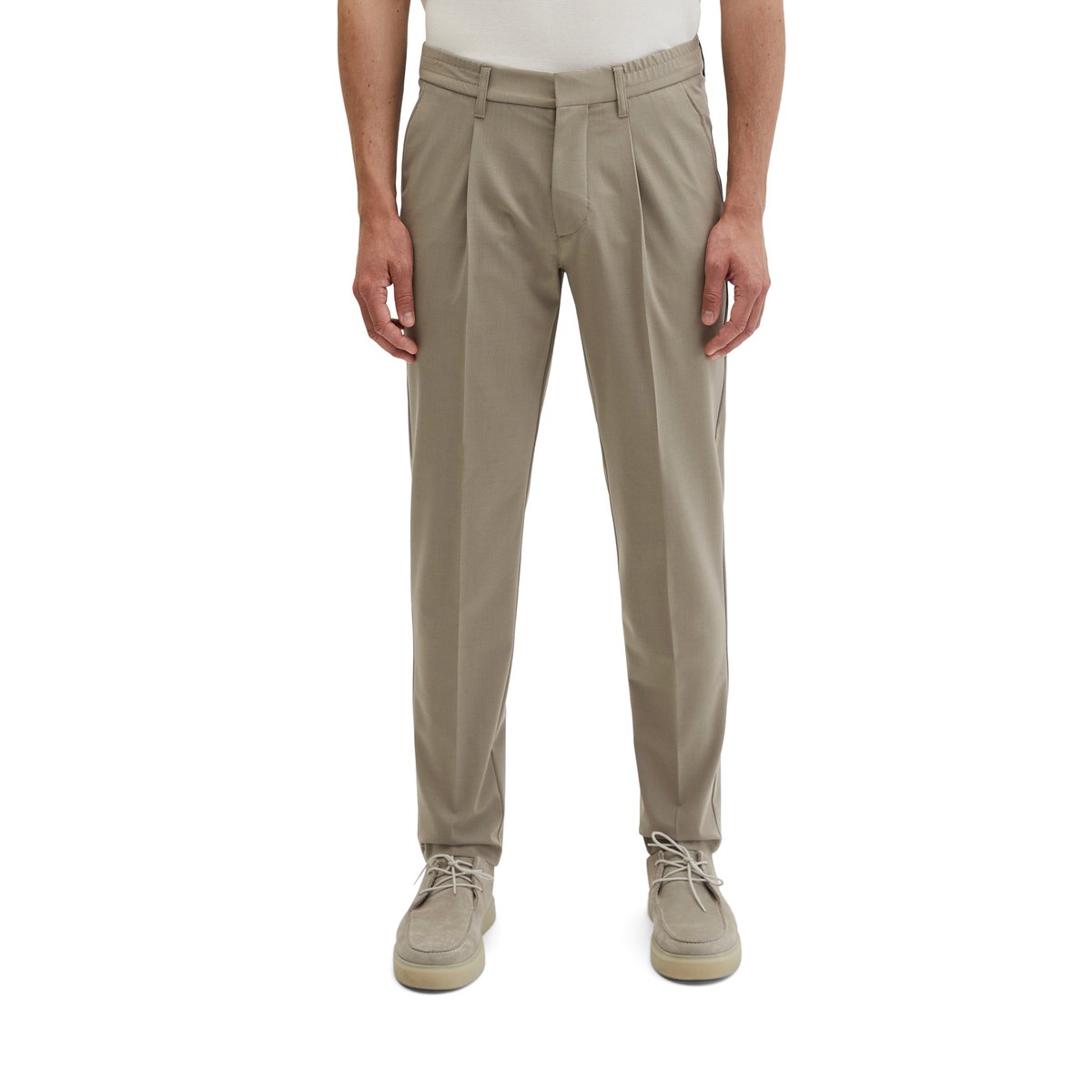Pantalon modèle Morot Jogger Travel Collection en Technical Wool Blend léger marron, MARC O'POLO