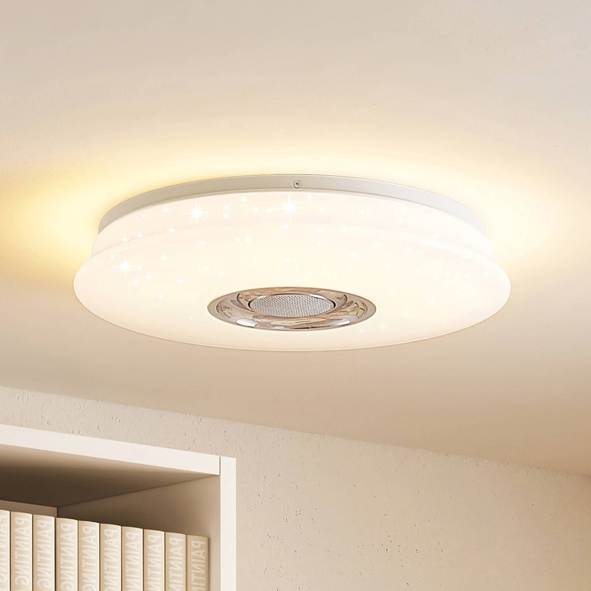 Plafonnier  moderneLED, Elpida blanc opale, LINDBY