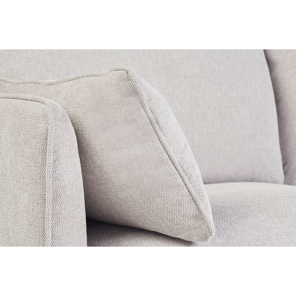 Canapé scandinave 3 places en tissu effet velours texturé beige et bois clair CLAYTON beige, MILIBOO