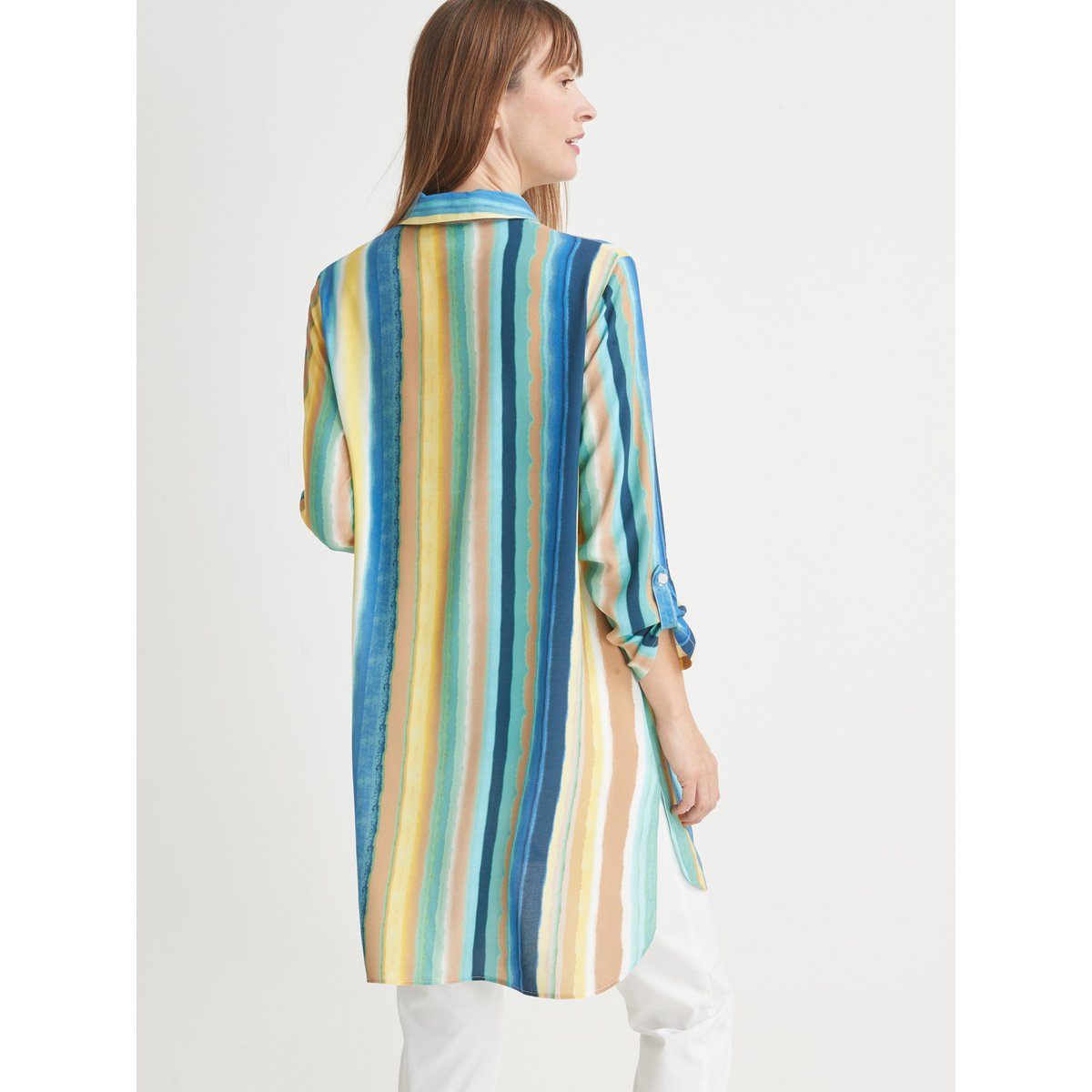 Long chemisier tunique rayé multicolore, DAXON
