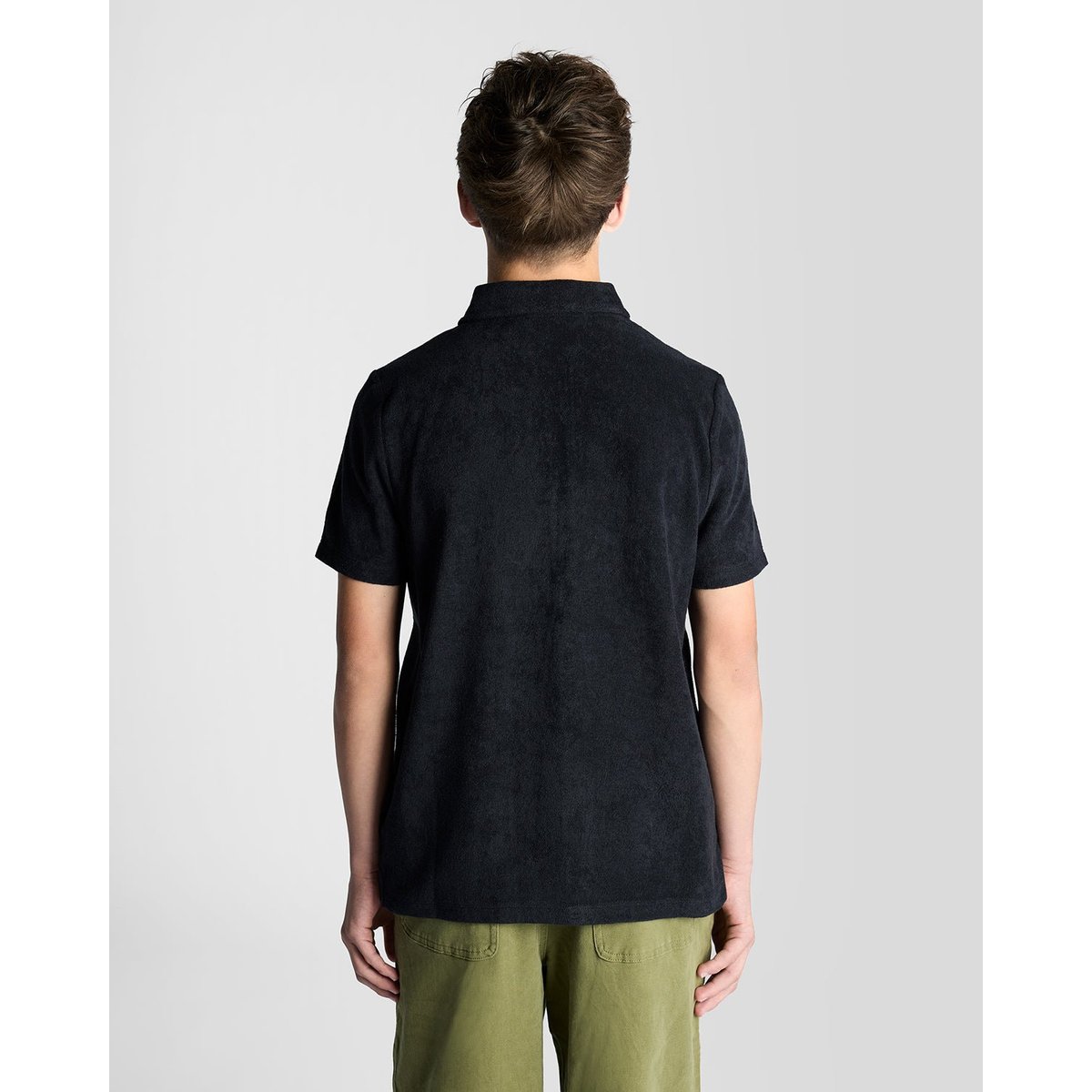 Chemise manches courtes en éponge bleu foncé marine, LYLE & SCOTT