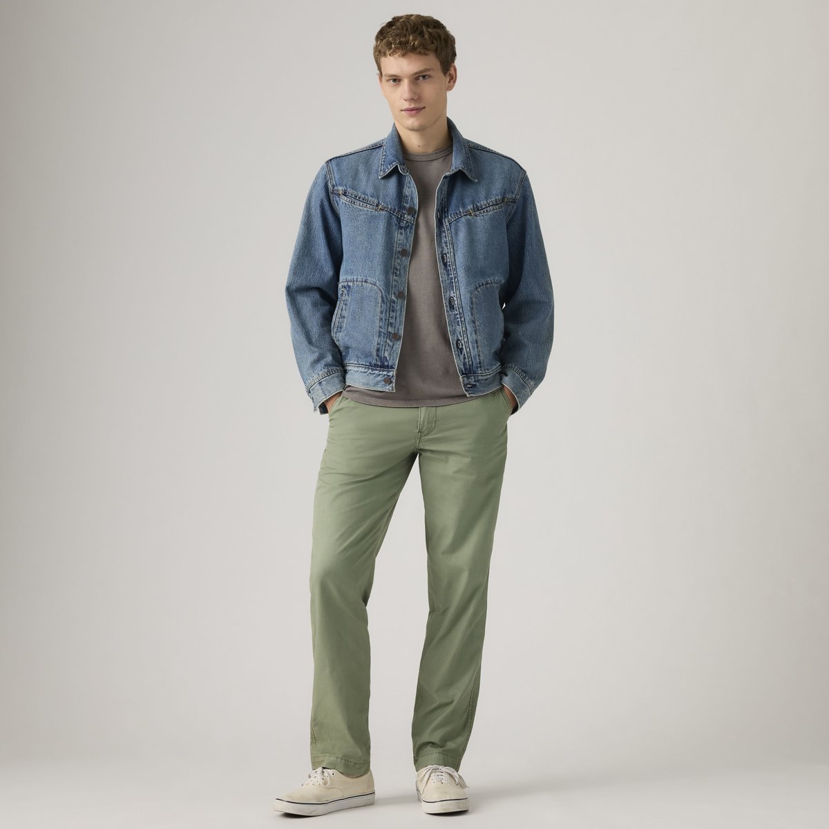 Pantalon chino XX coupe ample vert - olive wash ltwt twl gd, LEVI'S