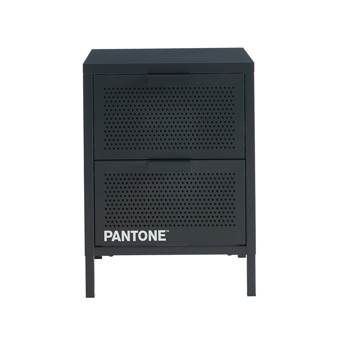 Table de chevet en acier gris anthracite / tcx 19-5005, PANTONE