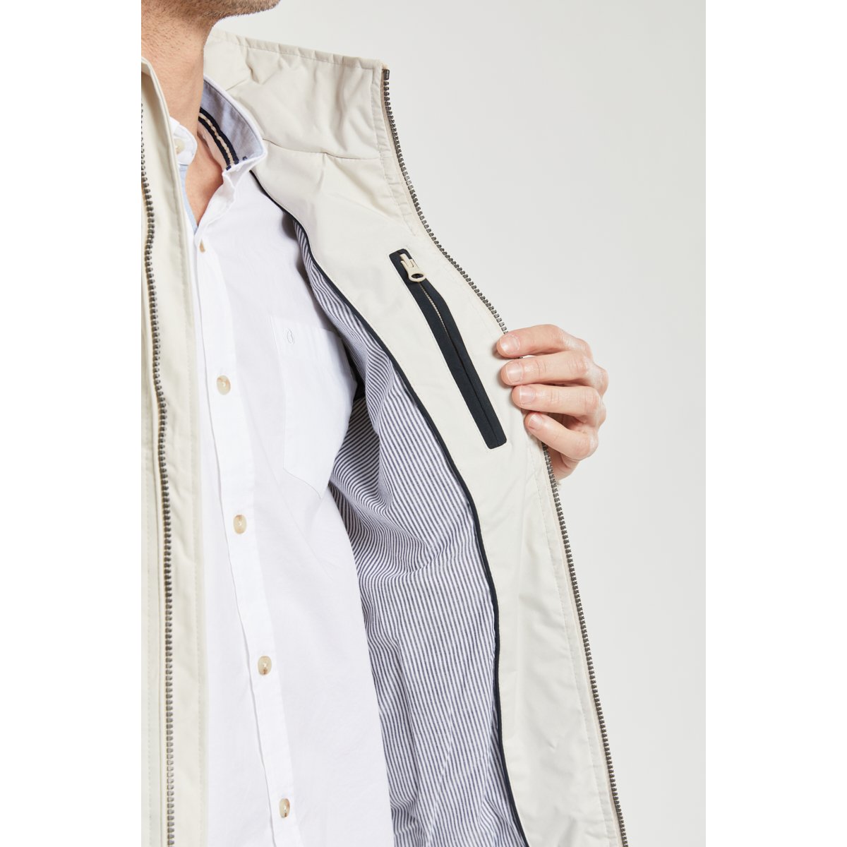 Blouson imperméable HORUS en polyester pour homme mastic, BERMUDES