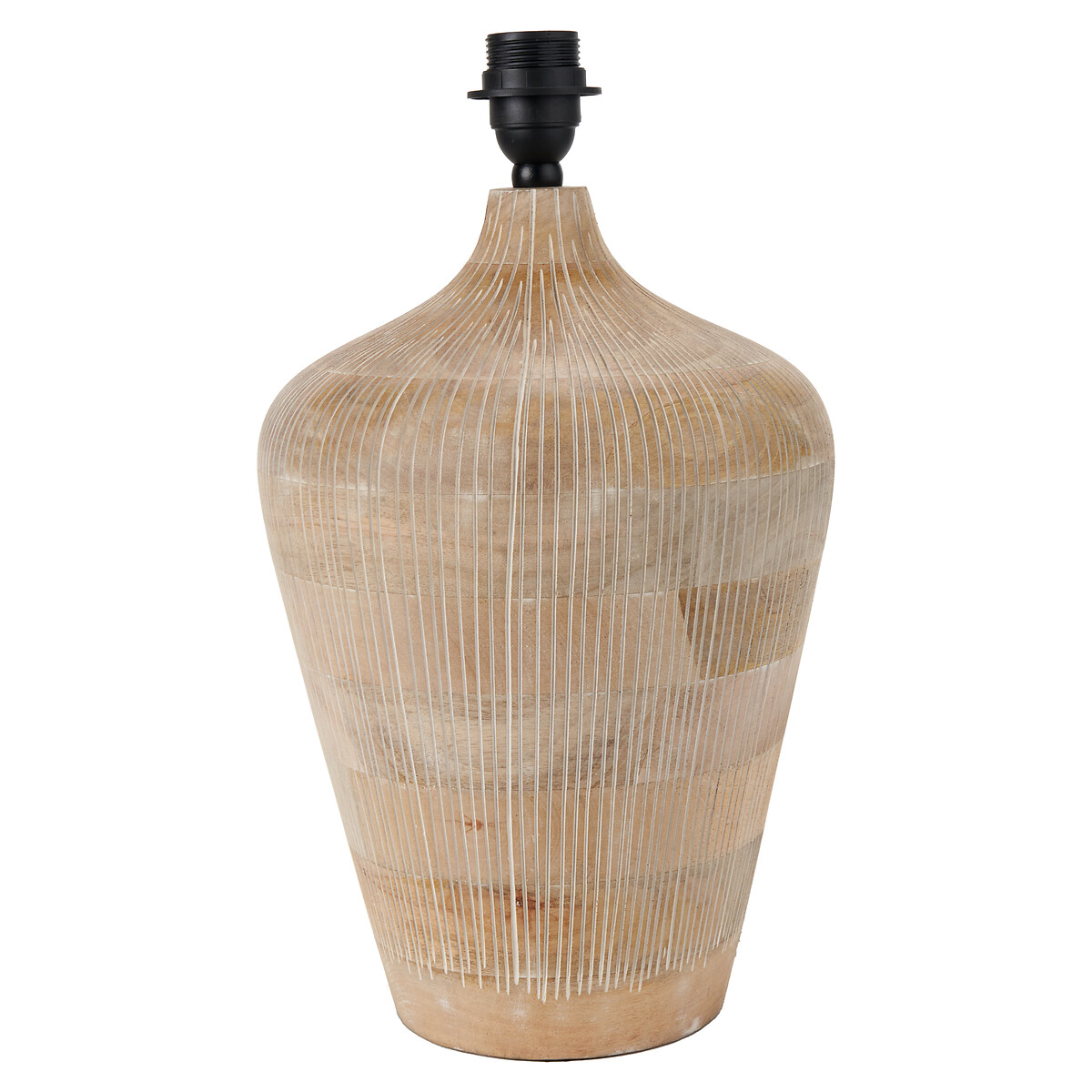 Thompson Textured Wood Table Lamp Base in White Wash white, ÉDITÉ
