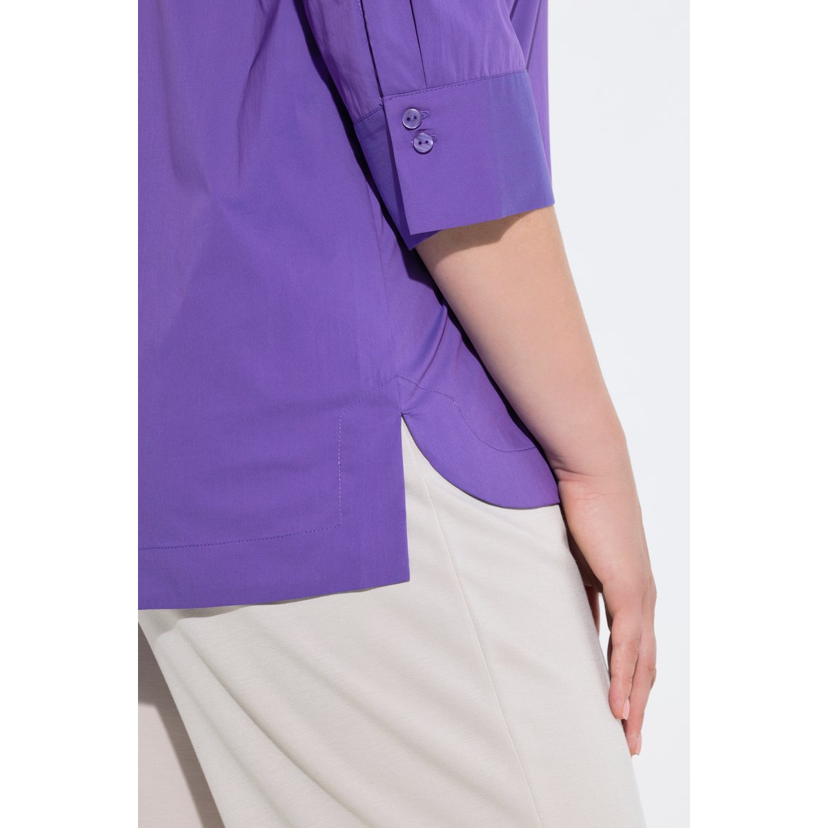 Blouse avec large patte violet, ULLA POPKEN
