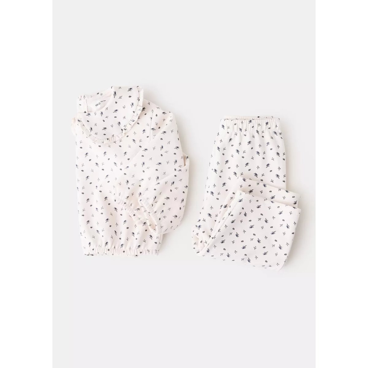 Sweat à fleurs col Claudine écru, MANGO BABY