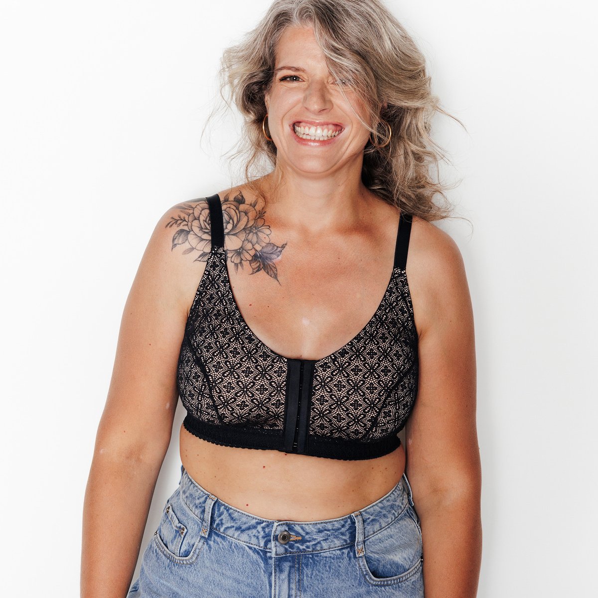 Soutien-gorge post-opératoire SWEET noir, ROUGEGORGE LINGERIE