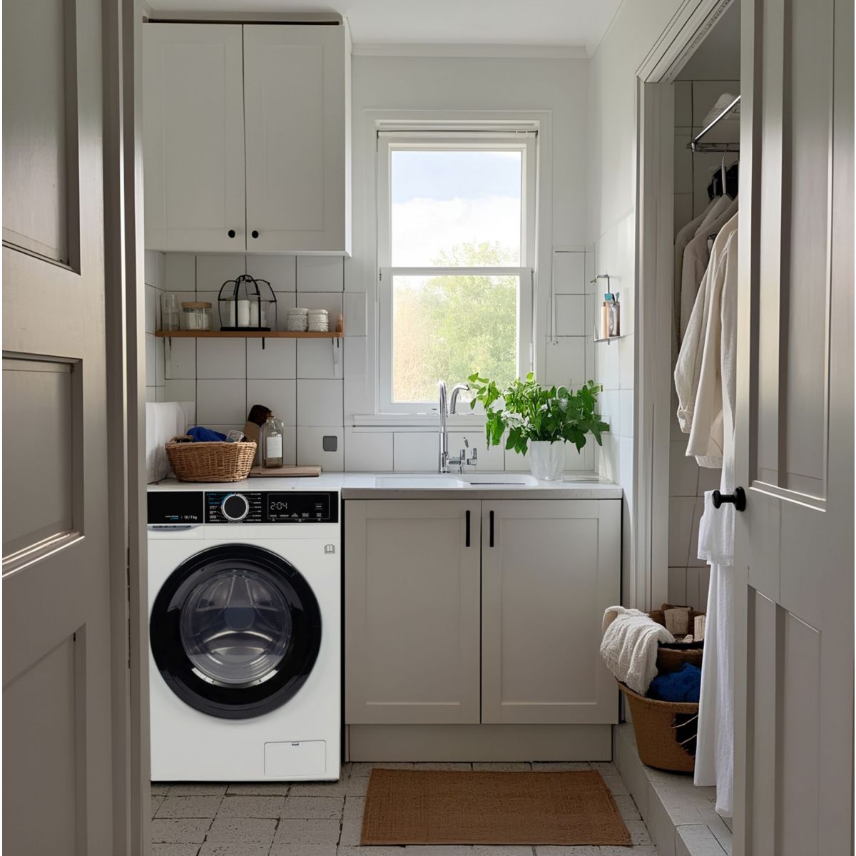 Lave linge séchant hublot ELS107-1b couleur unique, ESSENTIEL B