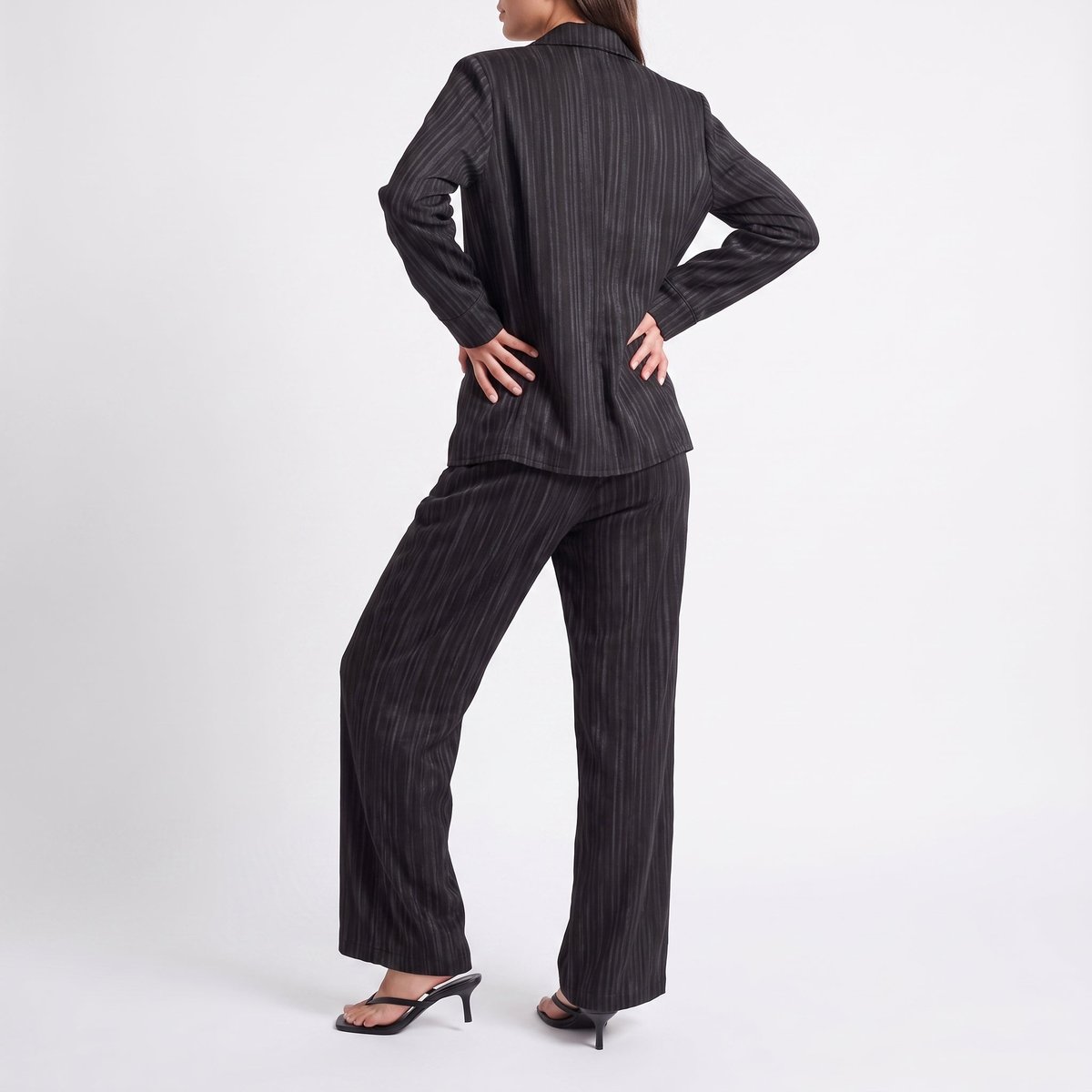 Pantalon femme plissé fluide satiné ERALYS black, ARTLOVE