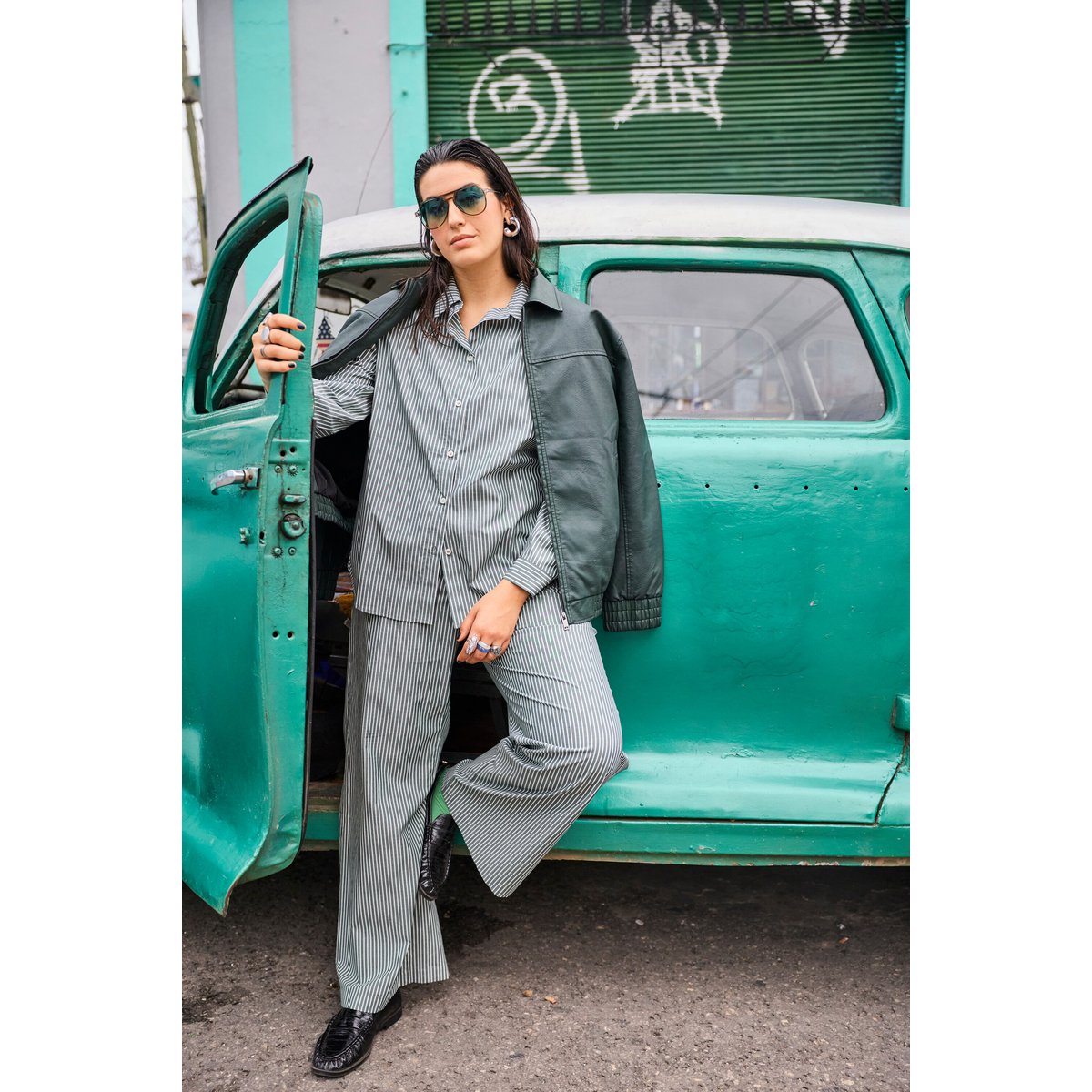 Blouson oversize vert foncé, STUDIO UNTOLD
