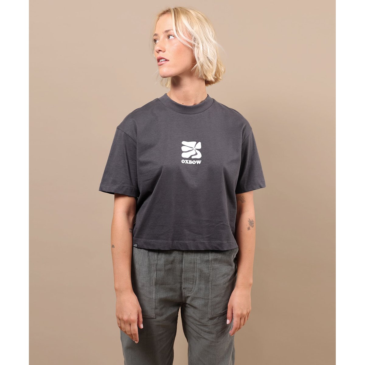 Tee-shirt manches courtes RETROFLO caviar, OXBOW