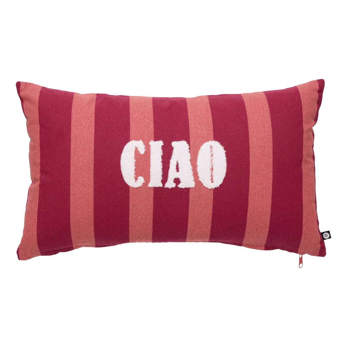 Coussin rectangulaire BICHETTE rouge grenat, ATMOSPHERA