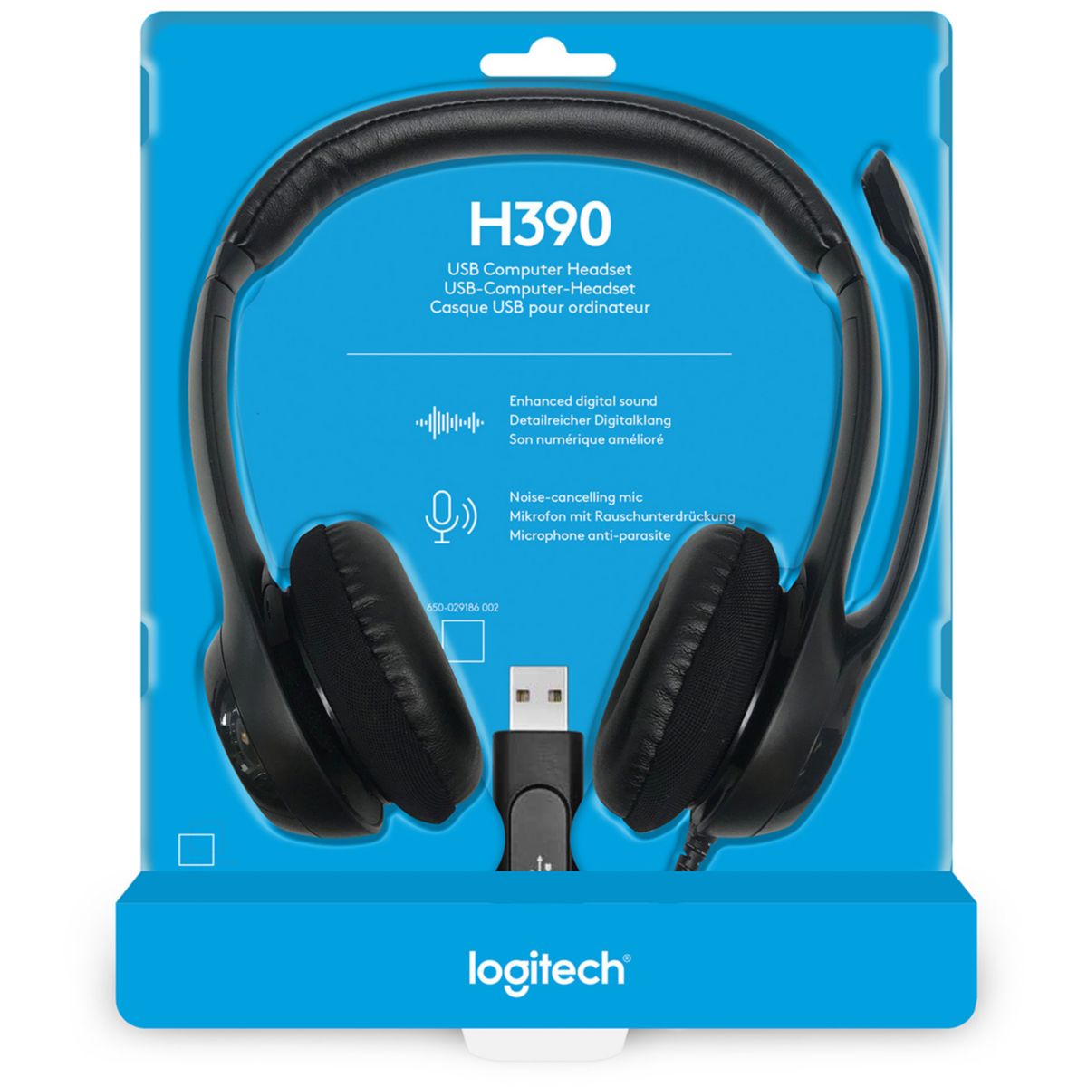 Micro-casque H390 USB stéréo noir, LOGITECH