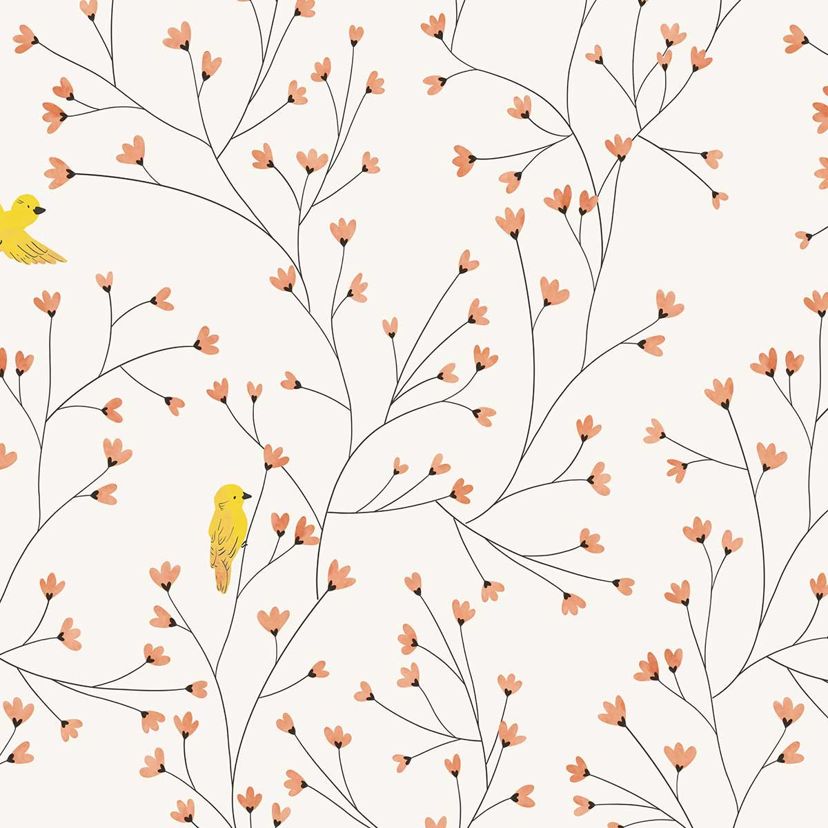 Papier peint printemps aérien intissé, HEXOA
