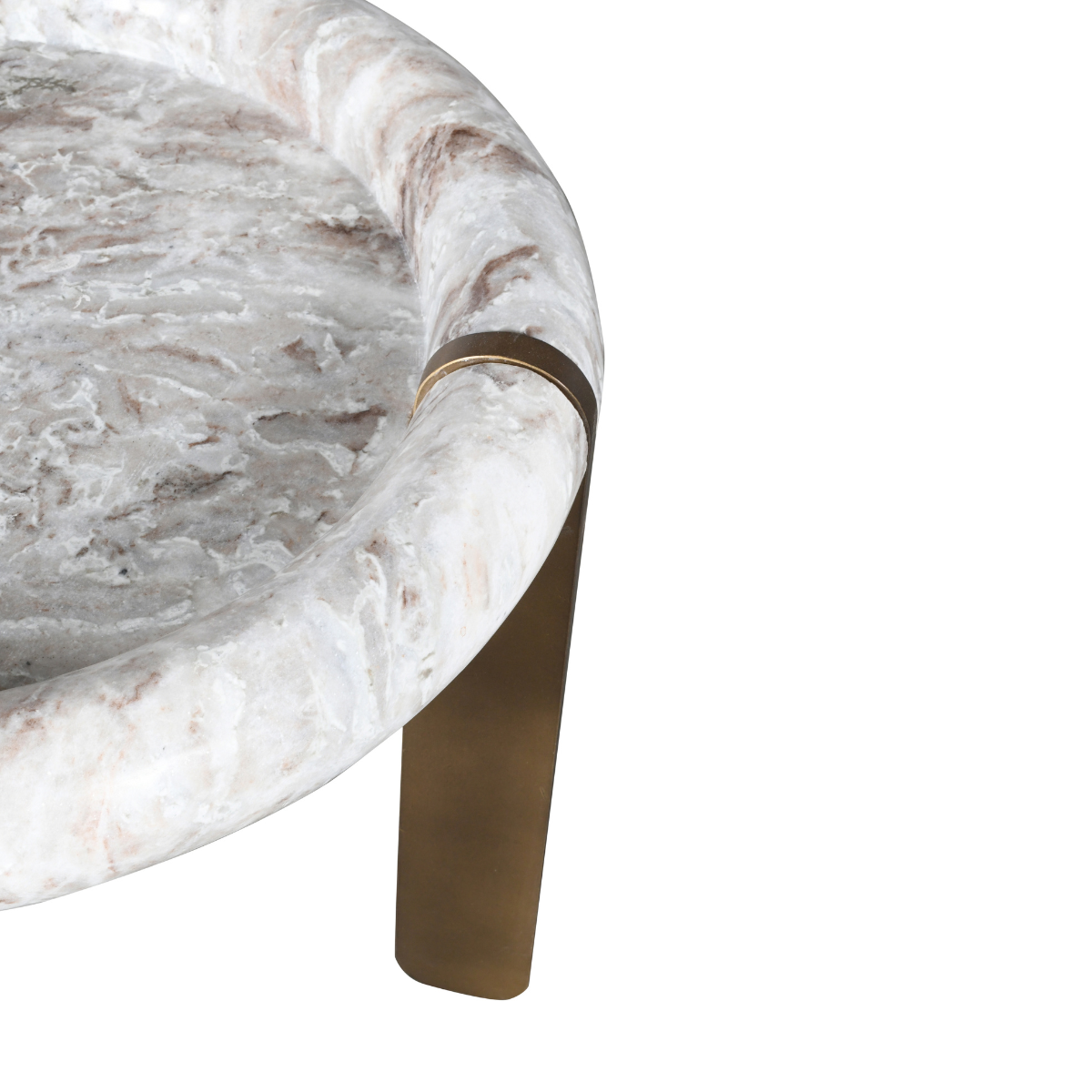 Petite table basse en marbre et métal PROSPER beige, SIGNATURE