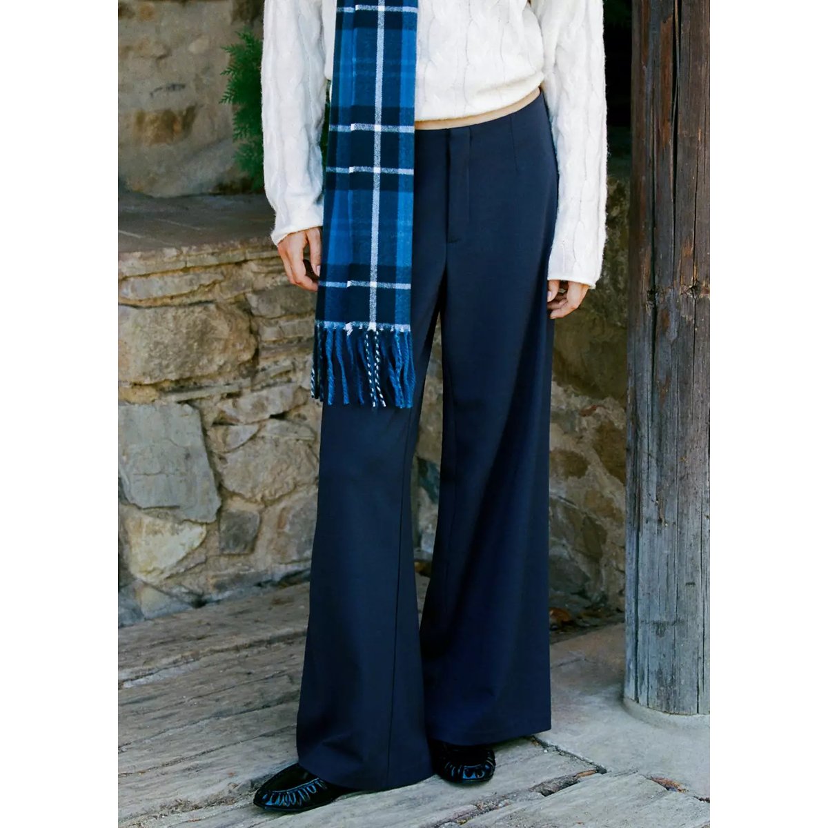 Pantalon droit bleu marine, MANGO TEEN