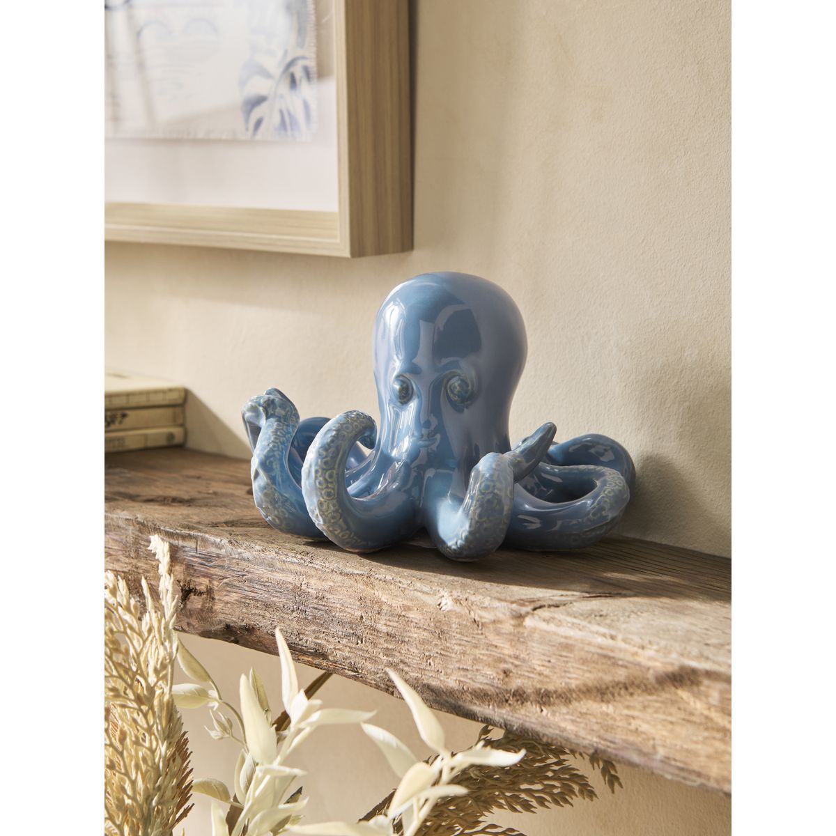 Décoration octopus en céramique bleu, NEXT