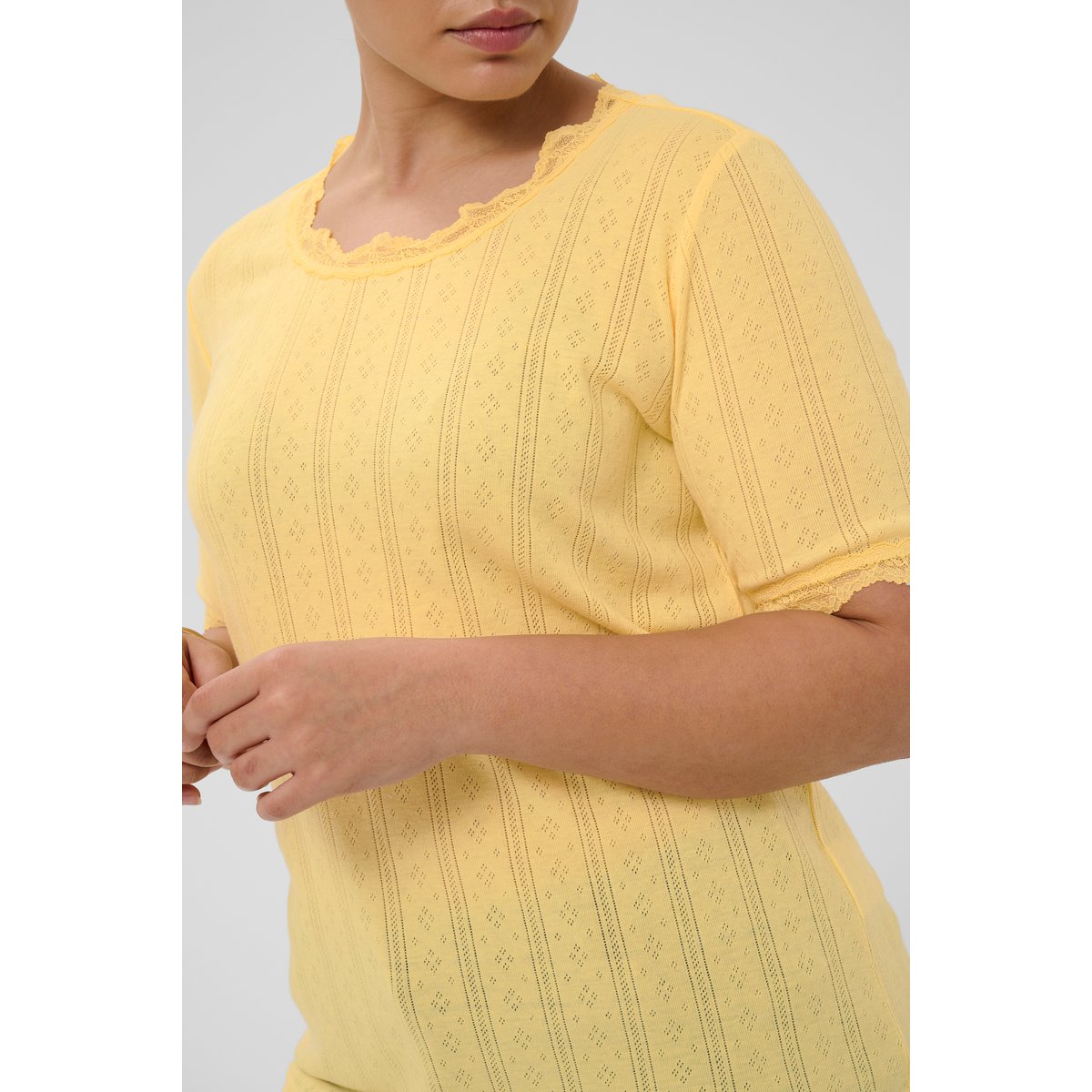T-shirt à manches courtes jaune sunlight, KAFFE CURVE
