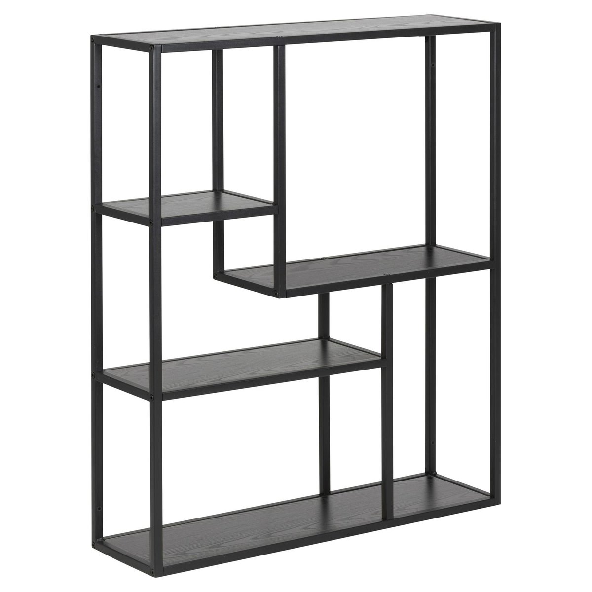Etagère murale 3 niveaux asymétriques design industriel SIREINE noir, TOILINUX