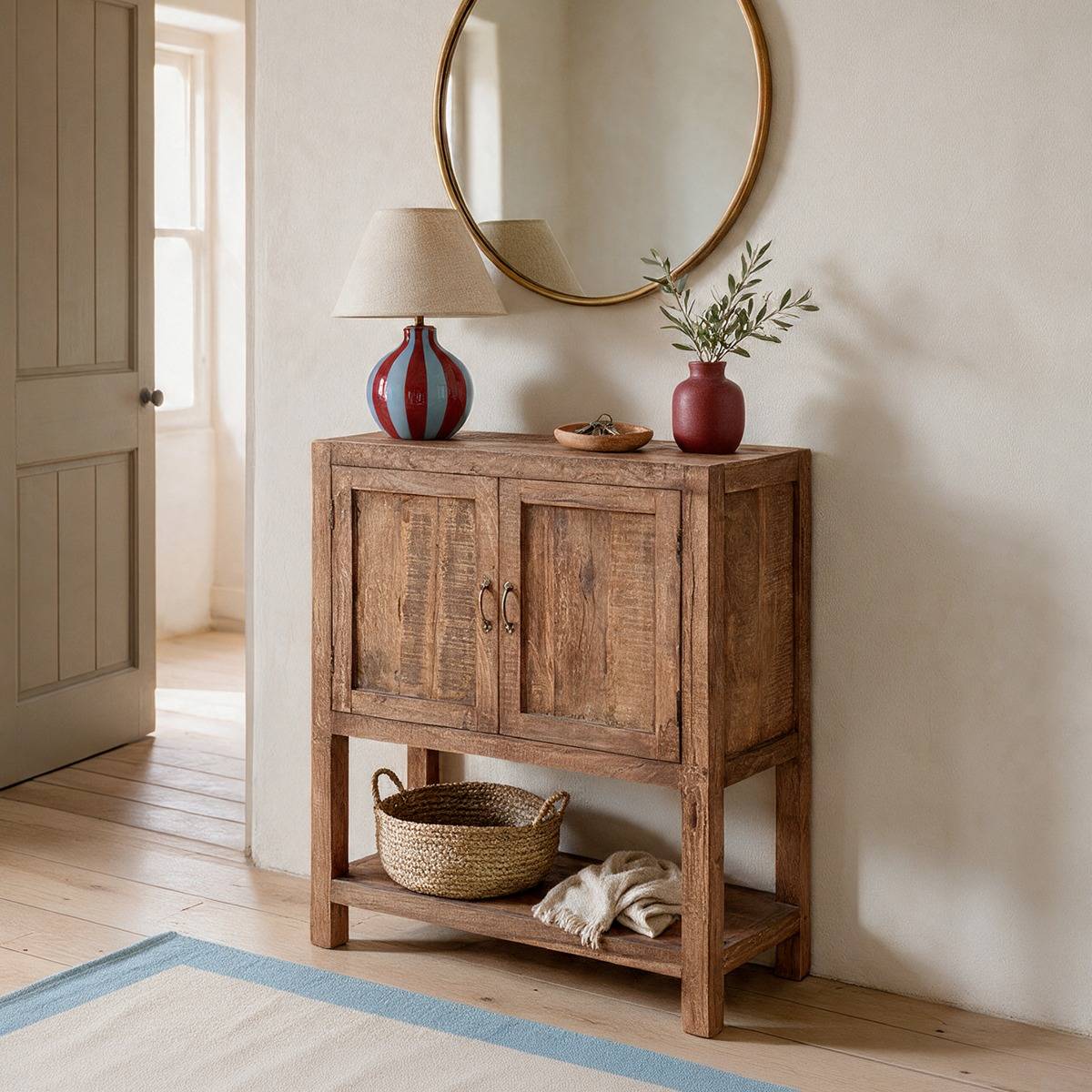 Armoire en bois recyclé MARISOL bois foncé, MADE IN MEUBLES