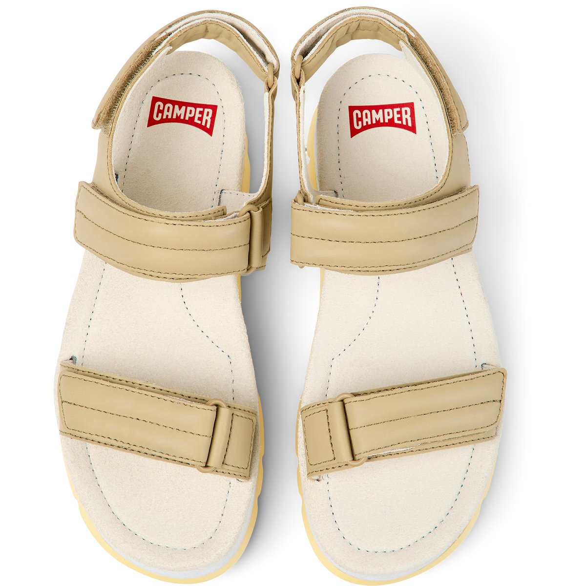Sandales Oruga Up cuir beige, CAMPER