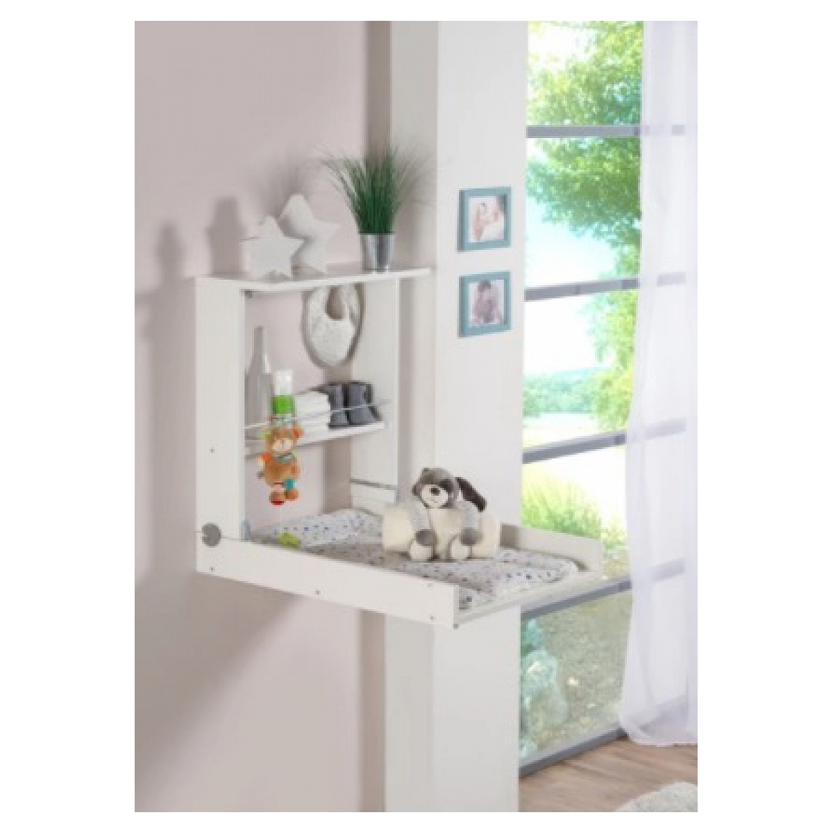 Table a langer murale WICKI + Matelas Couleur Naturel Motifs Party Animal Vert non communiqué, GEUTHER