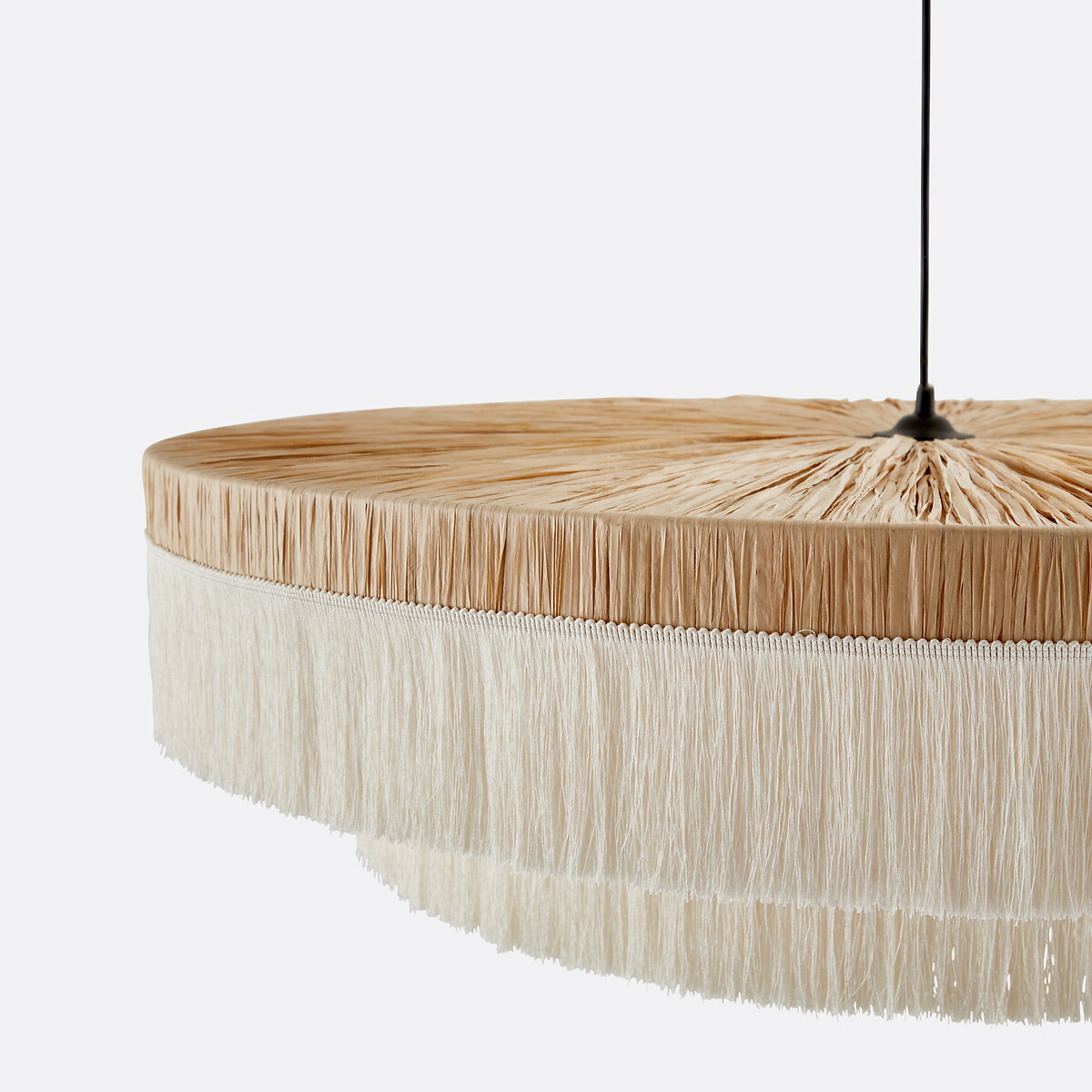 Lámpara de techo con flecos de rafia Ø86 cm, Kavi natural/crema, LA REDOUTE INTERIEURS