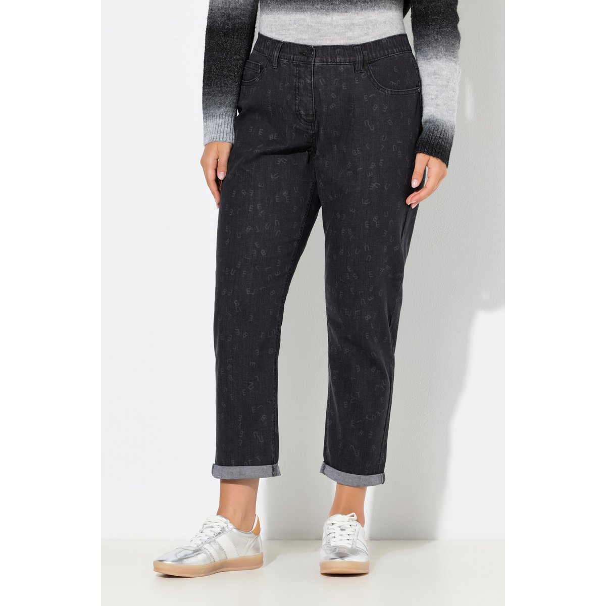 Jean Boyfriend 5 poches noir, ULLA POPKEN