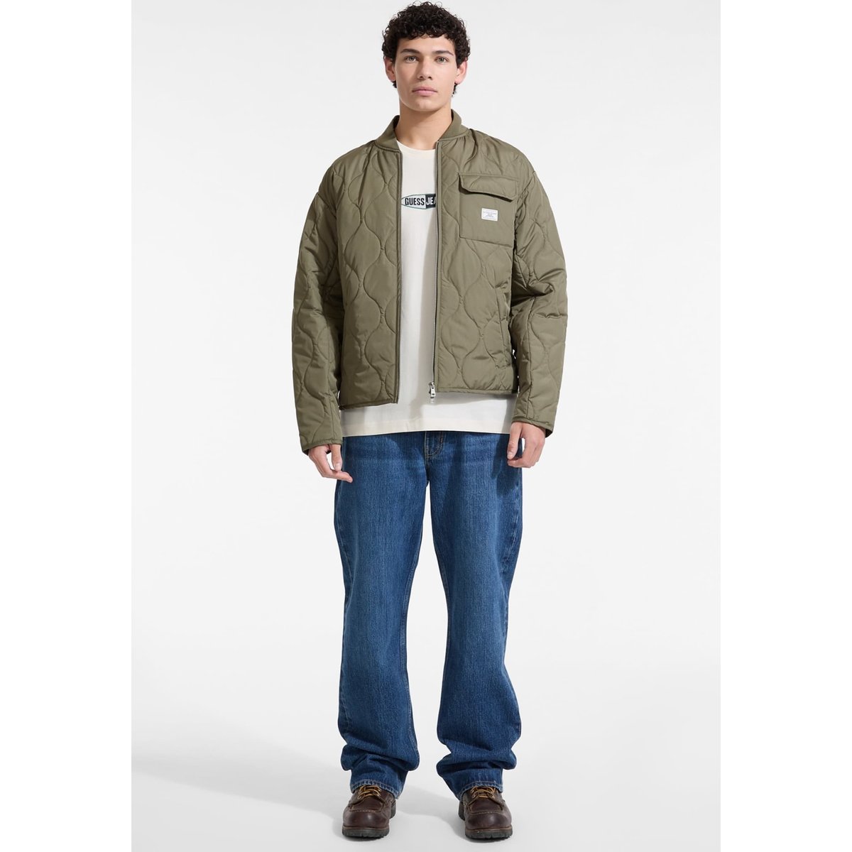 Bomber Matelassé vert olive, GUESS JEANS