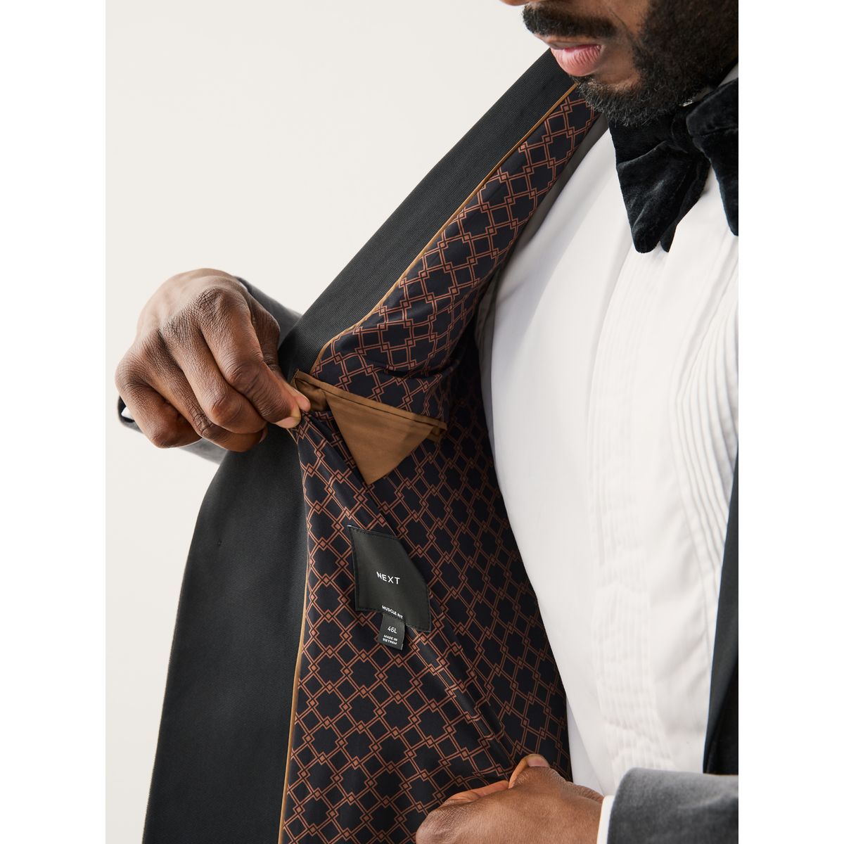 Blazer moulant en velours et motionflex gris, NEXT