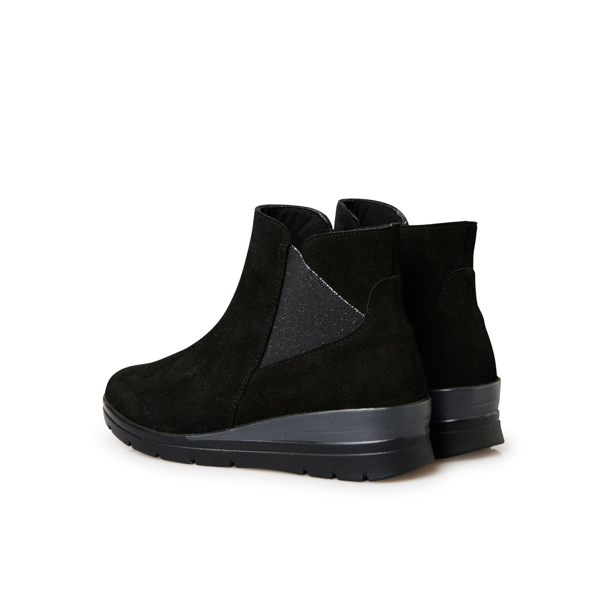 Boots large élastique et zip côté noir, PEDICONFORT