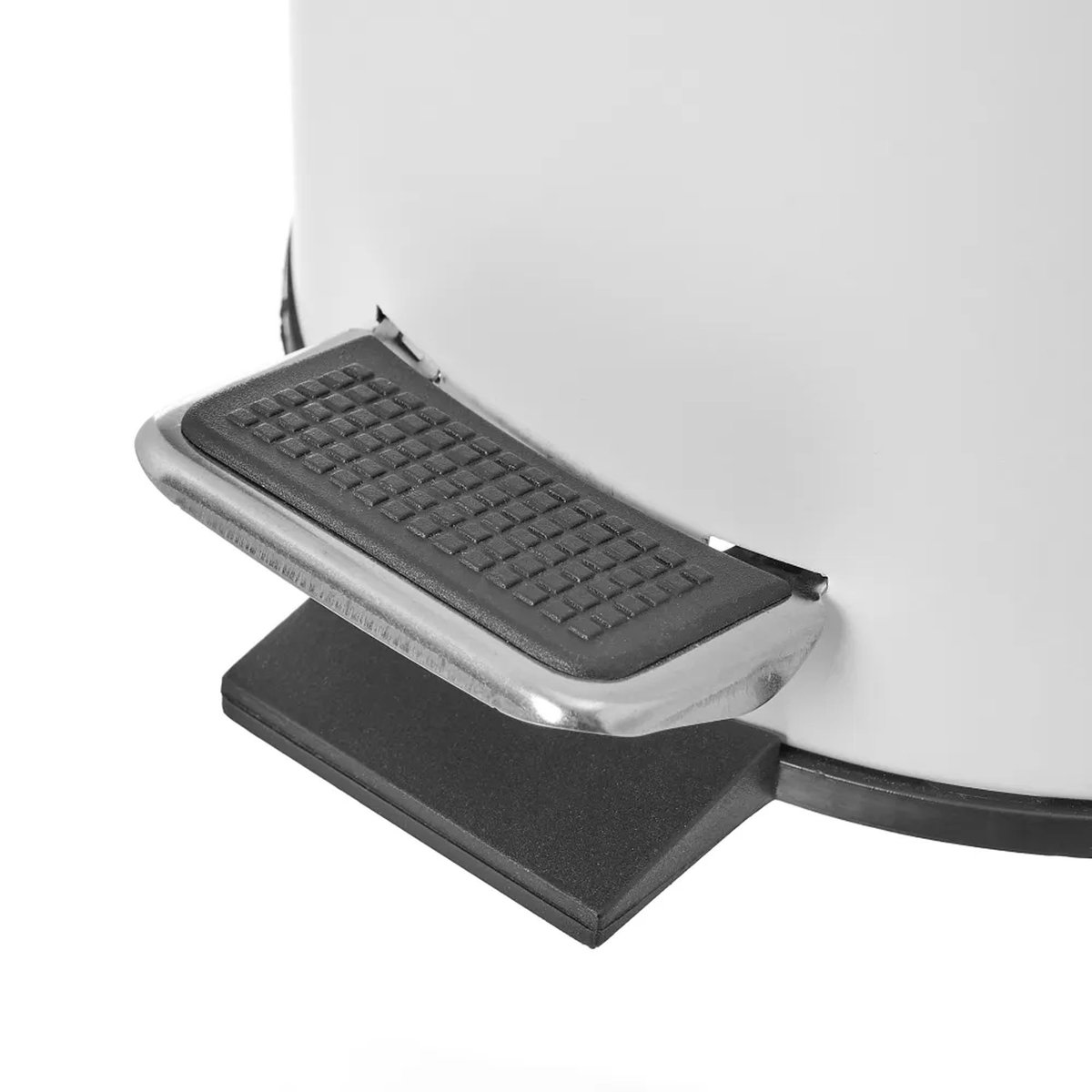 Poubelle de salle de bain en métal blanc et bambou 3L blanc, WADIGA