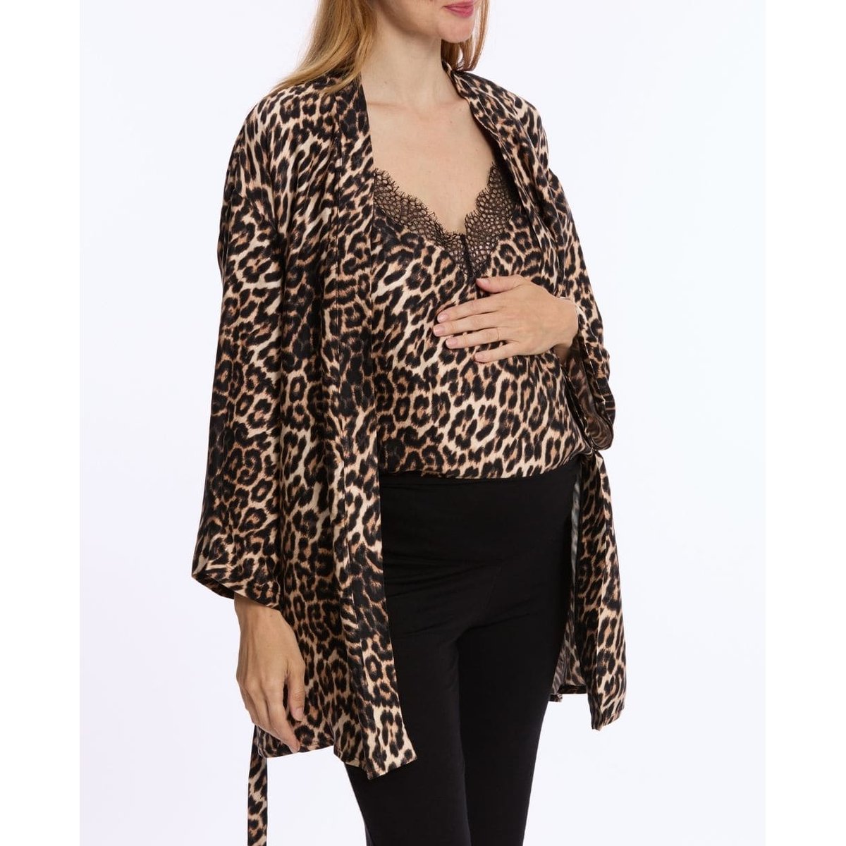 Kimono de grossesse et allaitement Roxane leopard, CACHE COEUR