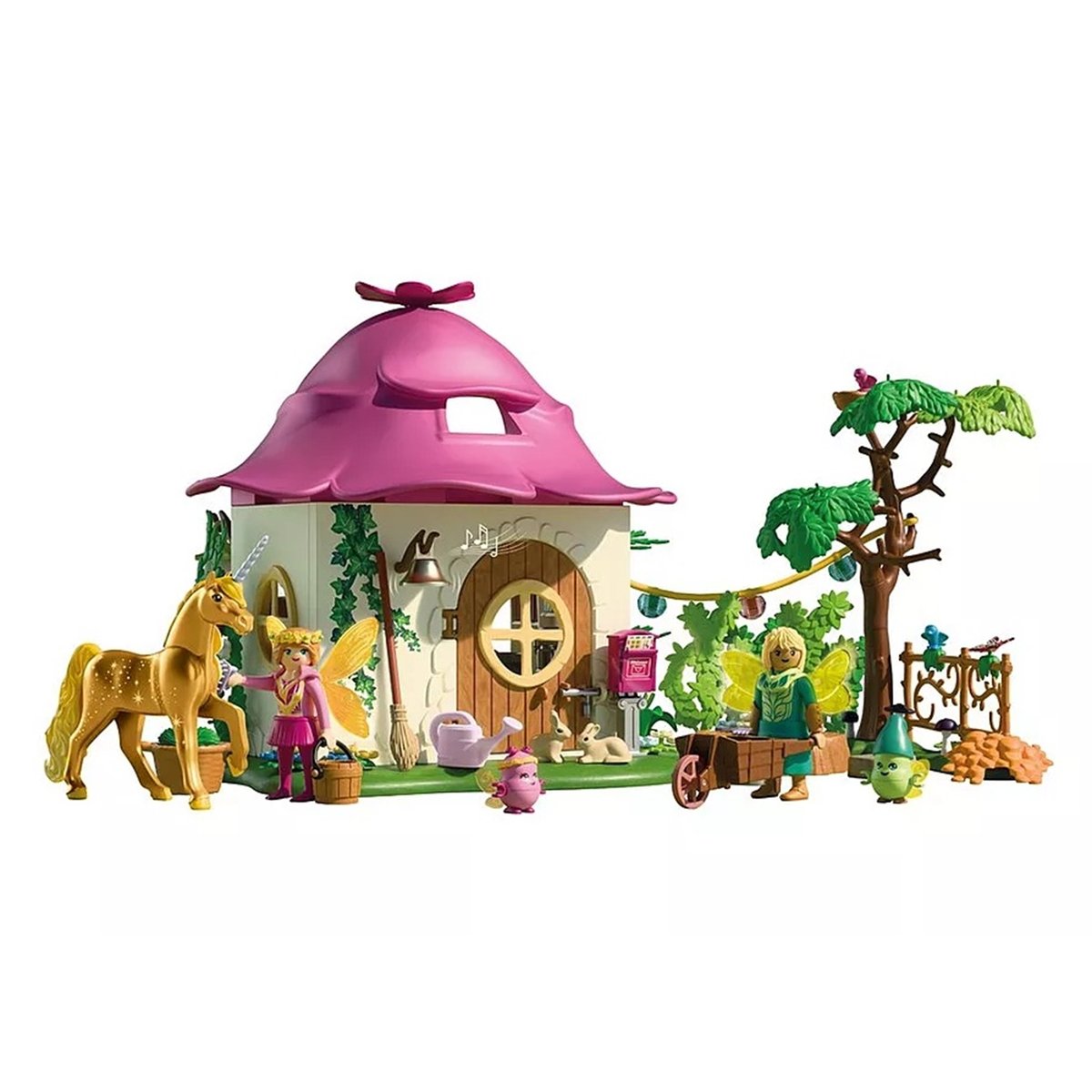 Magic Unicorns Maison de fée avec licorne dorée multicolore, PLAYMOBIL