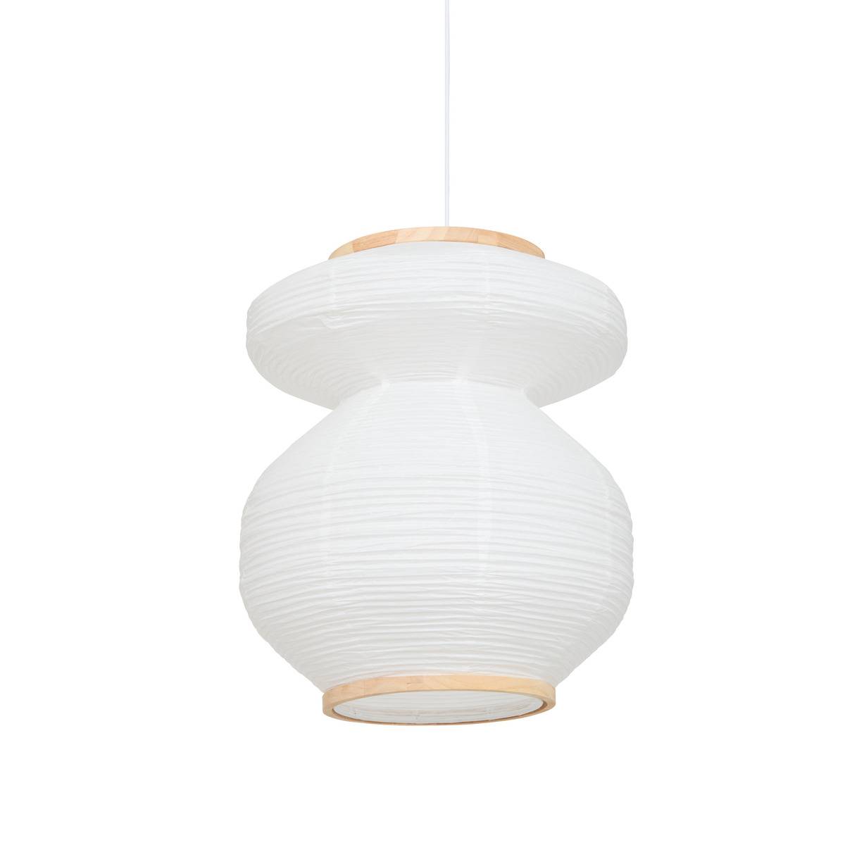 Suspension ronde en papier NIKA blanc, ATMOSPHERA
