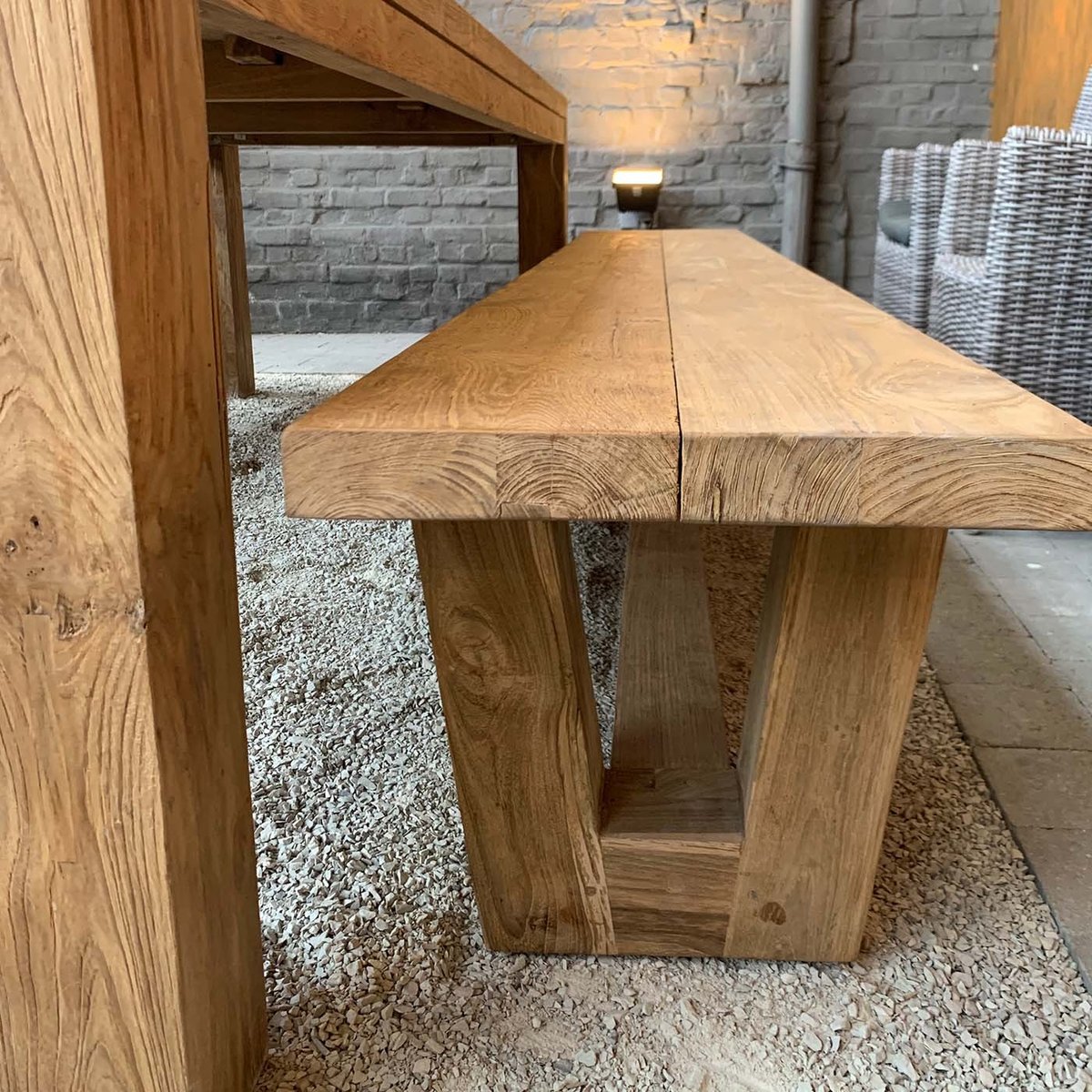 Banc de jardin Dundee 250x40cm bois clair, GESCOVA
