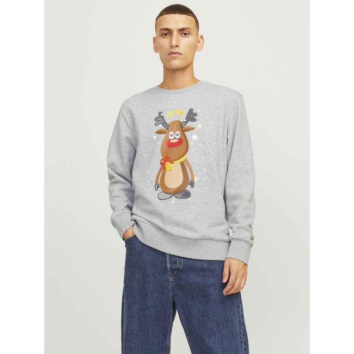 Sweat-Shirt grise - light grey melange, JACK & JONES