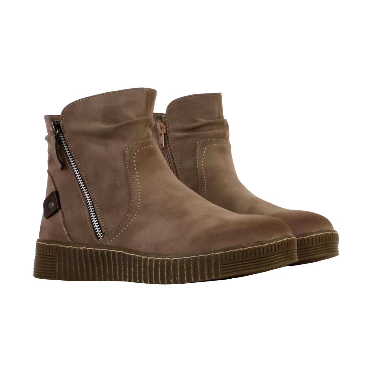 Bottines à Zip taupe, THE DIVINE FACTORY