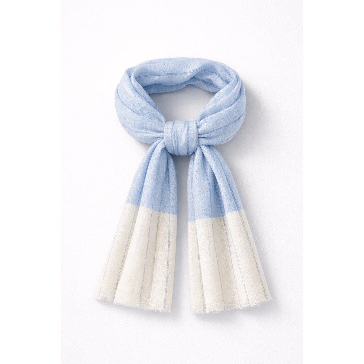 Foulard rayé en coton rayures placid blue/milk, ARMOR-LUX