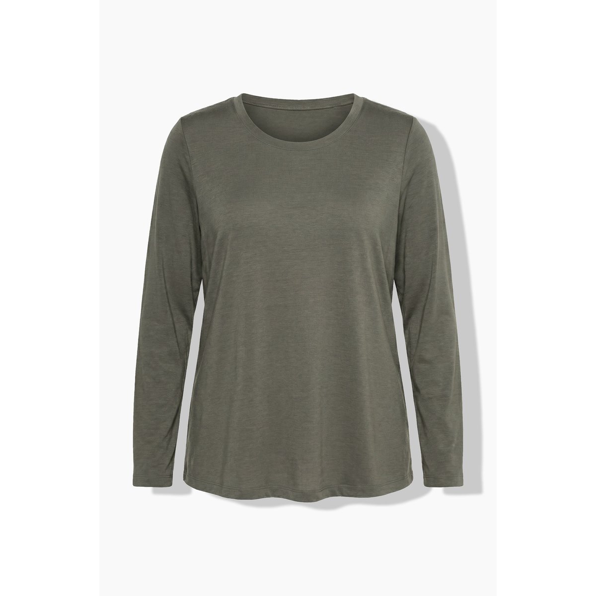 T-shirt technique antibactérien, col rond gris olive, ULLA POPKEN