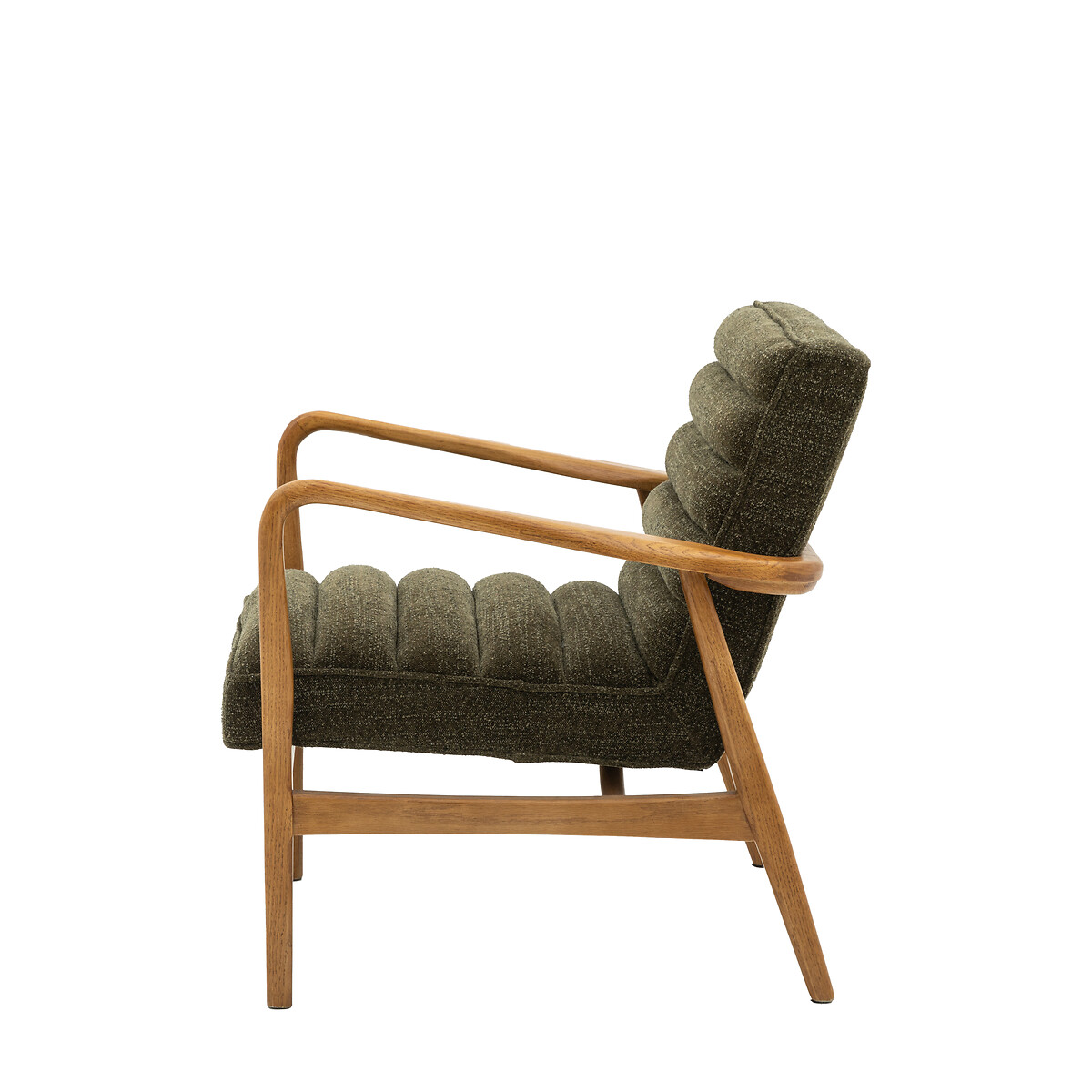Fairfield Mid-Century Boucle Armchair with Solid Wood Frame green, ÉDITÉ
