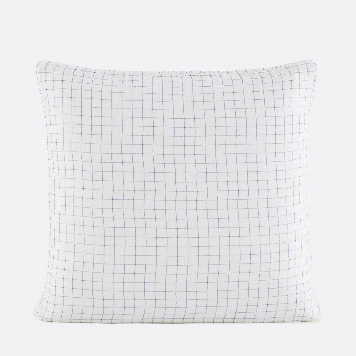 Taie d'oreiller enfant en gaze de coton, Cotto bleu/blanc, LA REDOUTE INTERIEURS