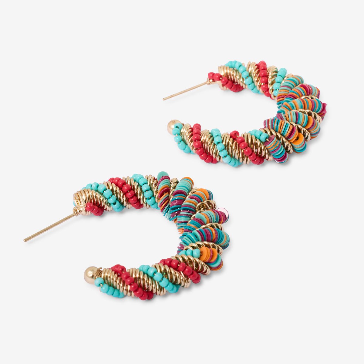 Créoles perles et sequins multicolores multicolore, BALABOOSTE